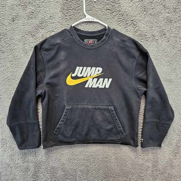 Nike Air Jordan Jumpman Sweatshirt Mens Medium‎ Black Crewneck Pullover - Picture 1 of 11